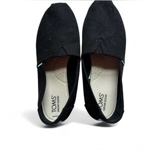 TOMS-Classic Black Canvas Shoes, SIZE: 8.5